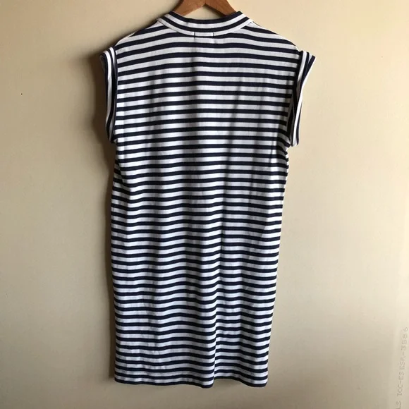 ATM navy and white v-neck stripe shift dress - Picture 5 of 6